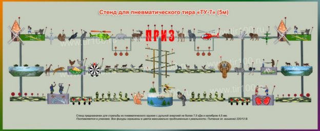 Мишени для пневматического тира "ТУ-7" (5 м)