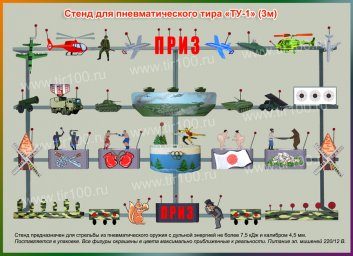 Мишени для пневматического тира "ТУ-1"(3 м)