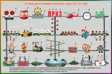 Мишени для пневматического тира "СТ-2" (3 м)