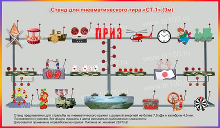 Мишени для пневматического тира "СТ-1" (3 м)