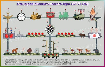 Мишени для пневматического тира "СТ-7" (2 м)