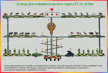 Мишени для пневматического тира "СТ-3" (2,5 м)