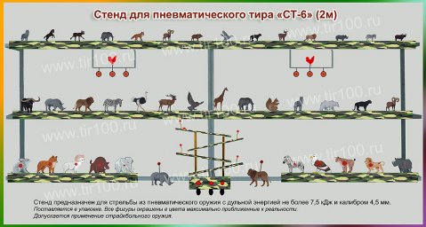 Мишени для пневматического тира "СТ-6" (2 м)