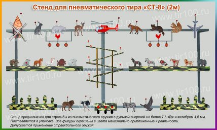 Мишени для пневматического тира "СТ-8" (2 м)