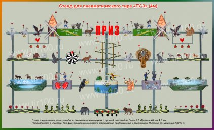 Мишени для пневматического тира "ТУ-3" (4 м)