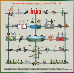 Мишени для пневматического тира "ТУ - 5" (2 м)