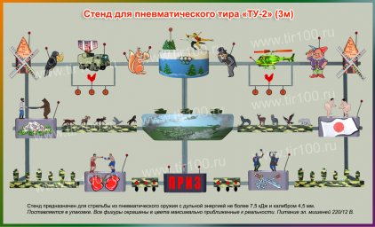 Мишени для пневматического тира "ТУ-2"(3 м)