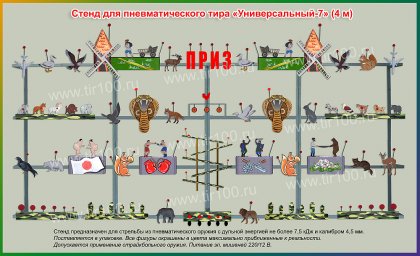 Мишени для пневматического тира "УНИВЕРСАЛЬНЫЙ-7" (4 м)