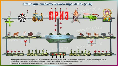 Мишени для пневматического тира "СТ-5" (2,5 м)